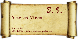 Ditrich Vince névjegykártya
